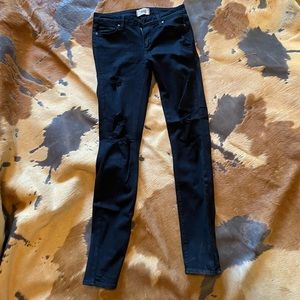 Paige Black Ripped Skinny Jeans-28